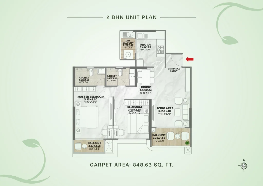 Vankatesh Vanaya 2bhk Unit plans